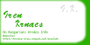 iren krnacs business card