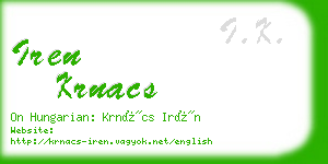 iren krnacs business card